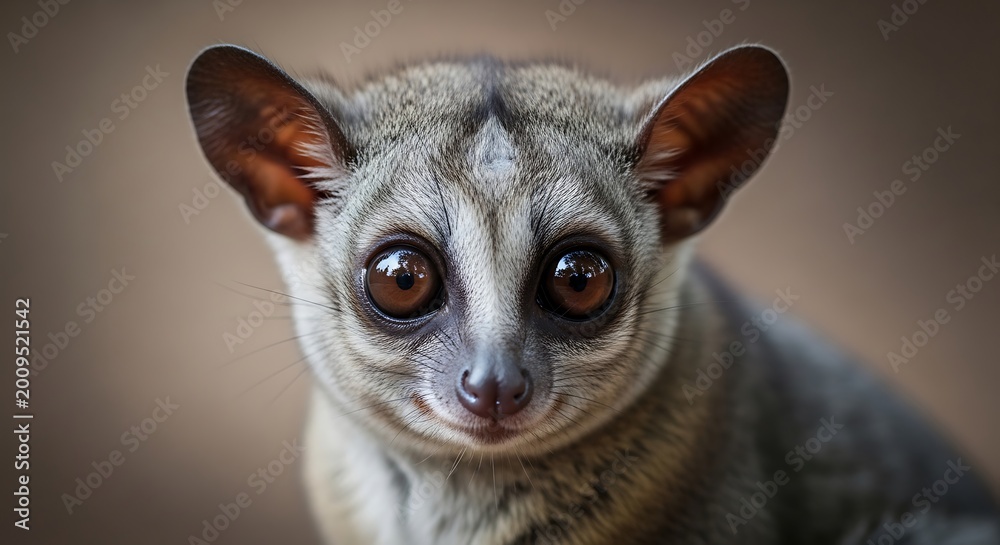 Fototapeta premium Cute lemur face close up portrait.