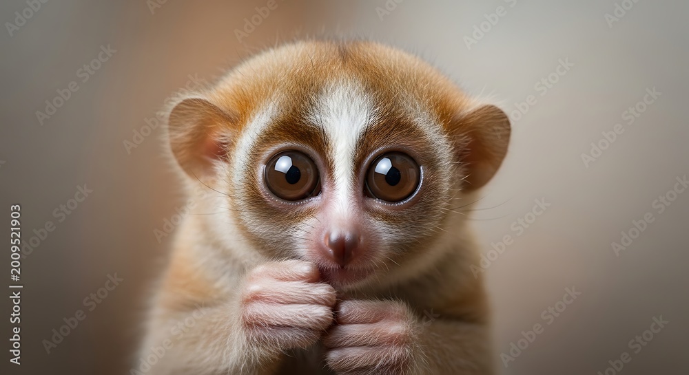 Fototapeta premium Cute slow loris with big eyes.