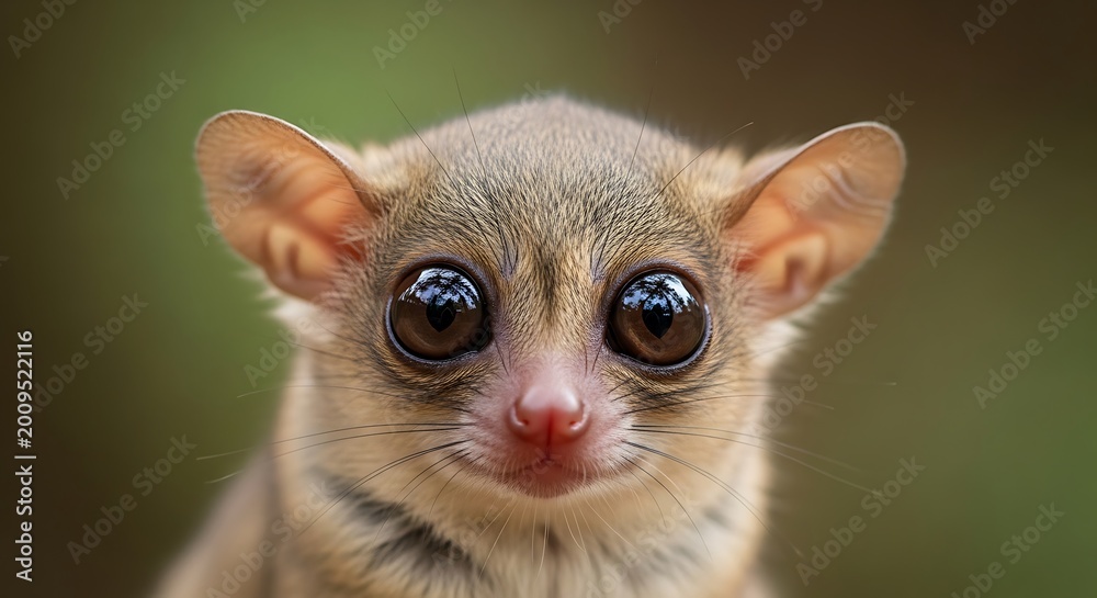Fototapeta premium Cute small nocturnal primate face closeup.