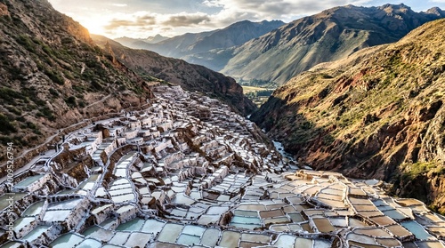 Terraced Salt Ponds of Maras in Sacred Valley, Peru