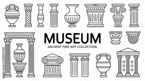 Konstfotografi A collection of linear ancient greek and roman architectural elements including