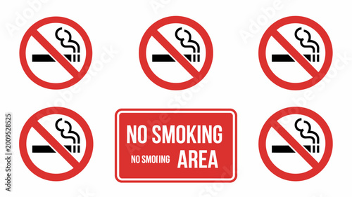 Free Download A collection of no smoking signs featuring crossed out cigarettes within red circles and a rectangular no smoking sign high quality professional detailed modern elegant stylish - GFXLoad
