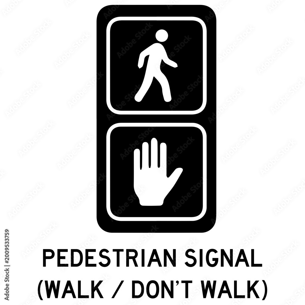 Fototapeta premium Pedestrian signal walk dont walk icon isolated on transparent background svg png 