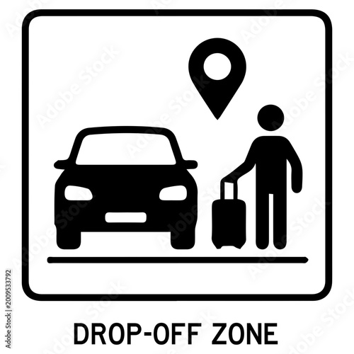 Drop off zone sign icon isolated on transparent background svg png
