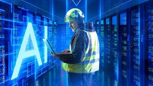 AI data center. Technician ...