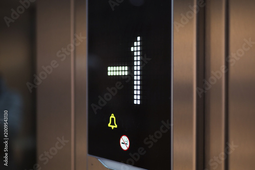 Obraz na plátně Elevator display shows floor number below ground level