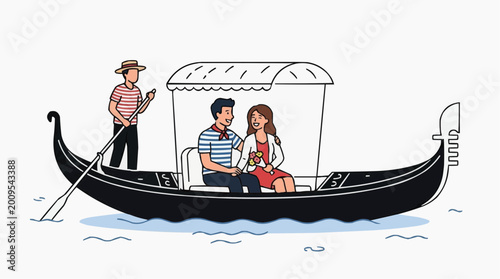 A romantic gondola ride through the scenic canals of Venice, capturing the essence of love and travel. Featuring a couple enjoying the beauty of Italy, creating an aura of romance.