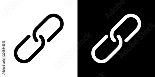 Link icon in solid style representing hyperlink, website connection, URL sharing, digital linking and online navigation concept.