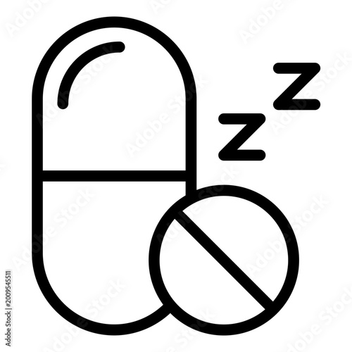 Billede på lærred sleeping pills outline icon
