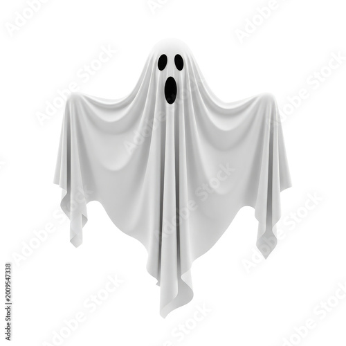White ghost with... isolated on a transparent background