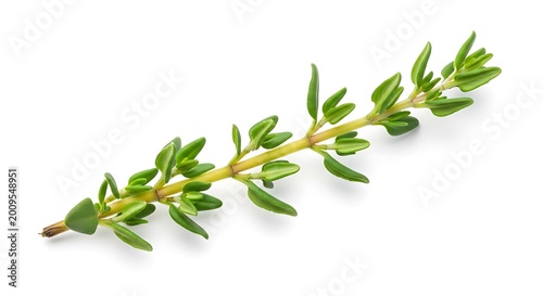 Fresh green thyme herb plant stem.