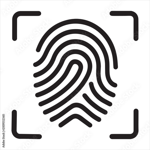 Bild auf Leinwand Minimalist fingerprint scanner icon
