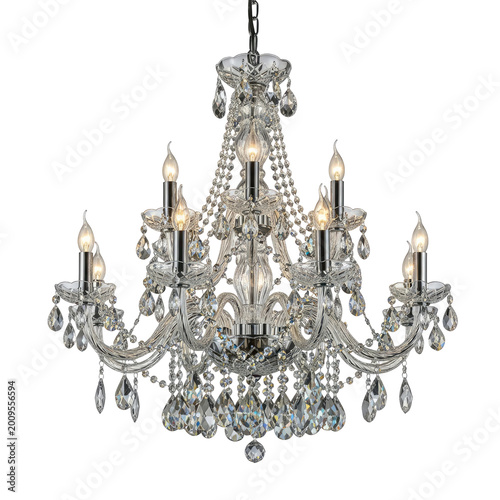 Crystal chandelier isolated on a transparent background