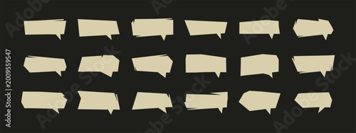 Quadro su tela Set of geometric speech bubble icons with jagged edges for creative communicatio