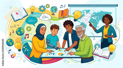 a group of people working together on a laptop