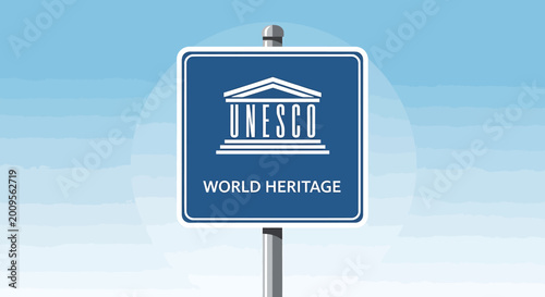UNESCO World Heritage sign board.