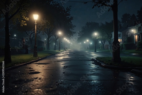 Night sub urban street illustration background 
