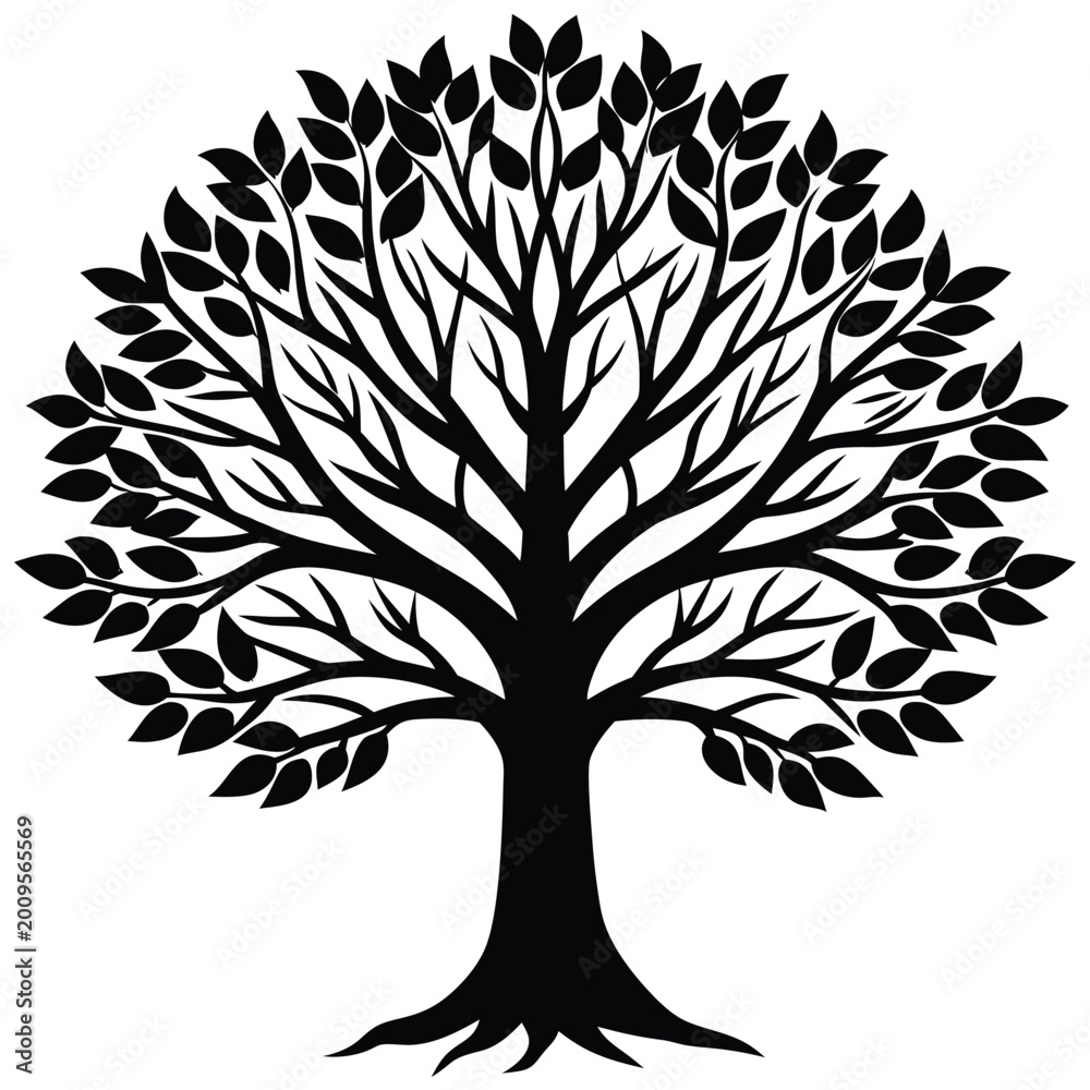 Obraz premium Illustration of a tree on a white background