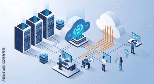 Cloud computing infrastructure and network connectivity with people interaction