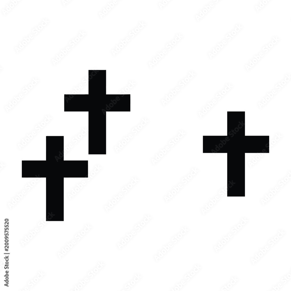Fototapeta premium Three black plus signs on white background