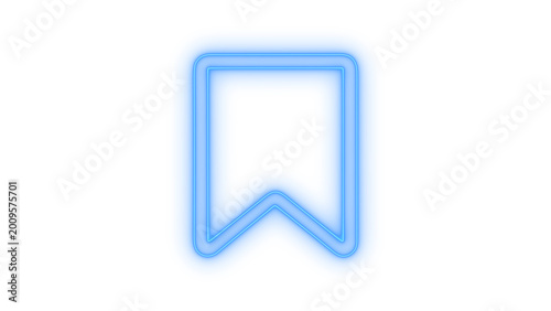 Foto Neon colorful bookmark symbol icon for web and mobile app interface saving conte