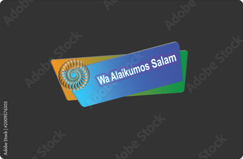 Wa Alaikumos Salam Typography Badge Design.