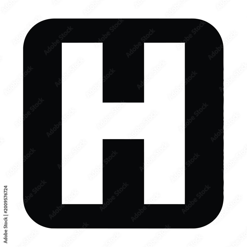 Fototapeta premium Black and white logo letter H