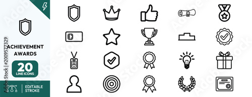 Quadro su tela Achievement Awards ceremony trophies and medals on a stage in an elegant corpora