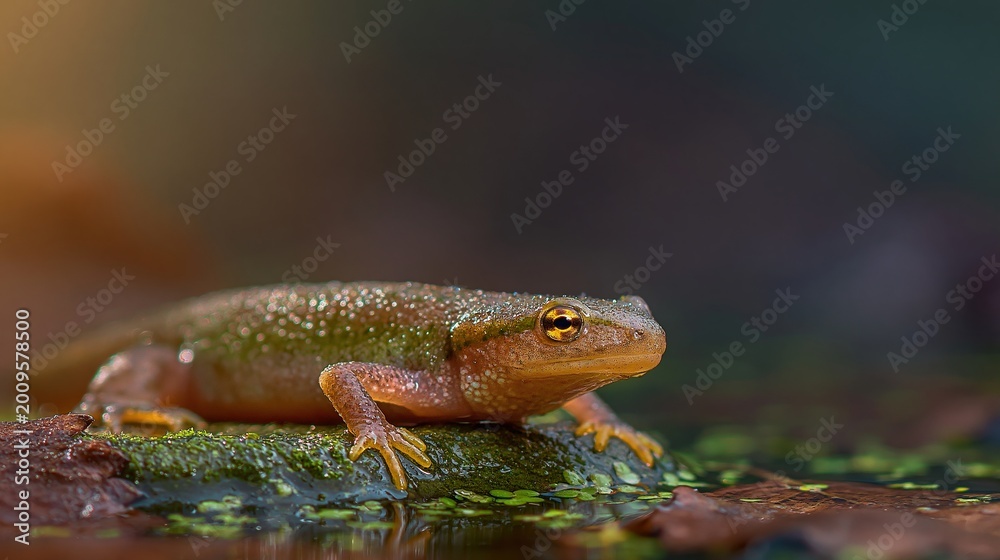 Fototapeta premium Close-Up of a Colorful Amphibian in Nature