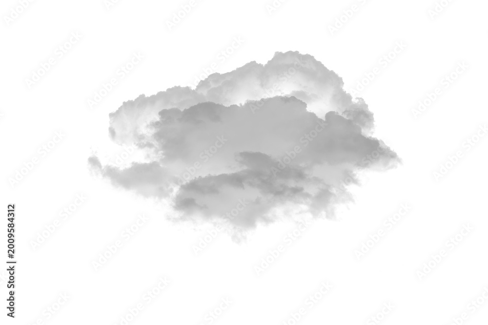 Fototapeta premium Wispy light grey cloud design element for as clean cutout