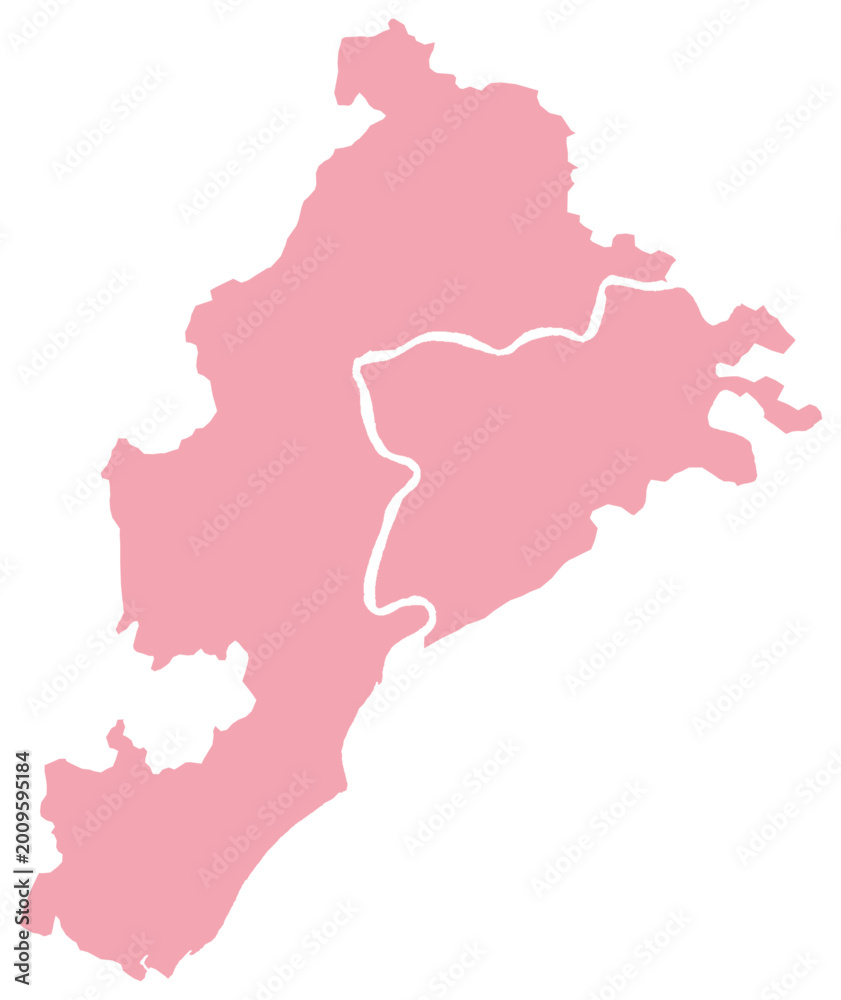 Obraz premium Vector Map of Jhalakathi District Bangladesh