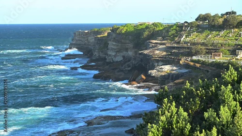 Coastal Cliffs at Coogee Beach, Sydney, Australia