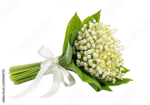 Fresh green broccoli with leaves on white background