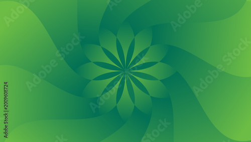 Fotografie An abstract green floral background featuring a seamless nature pattern with bri