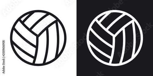 Foto Volleyball icons set in black and white stroke lines