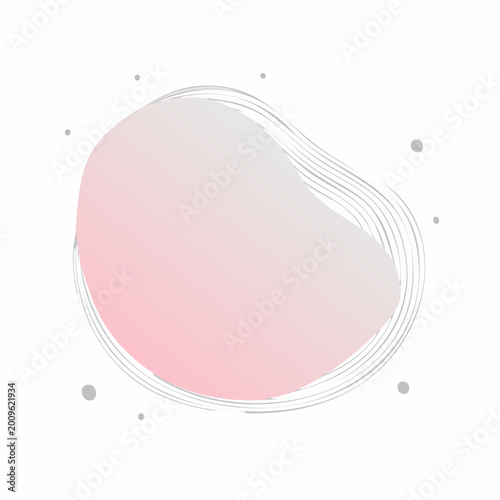 Abstract Gradient Blob with Wavy Lines and Dots