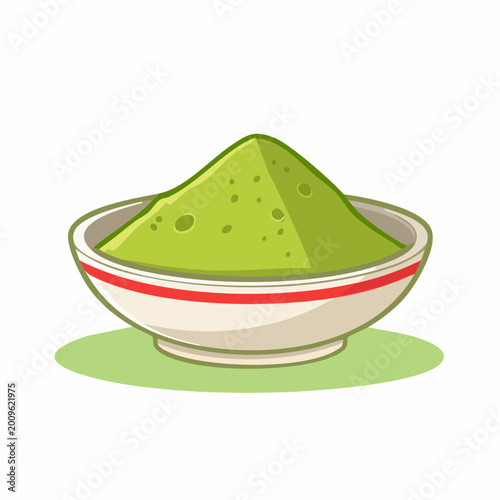 Bowl of Green Matcha Powder