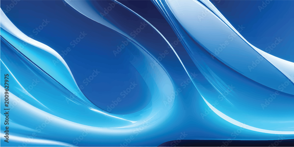 Obraz premium Abstract blue wave background featuring flowing liquid lines and wavy vector textures for a modern water motion design wallpaper