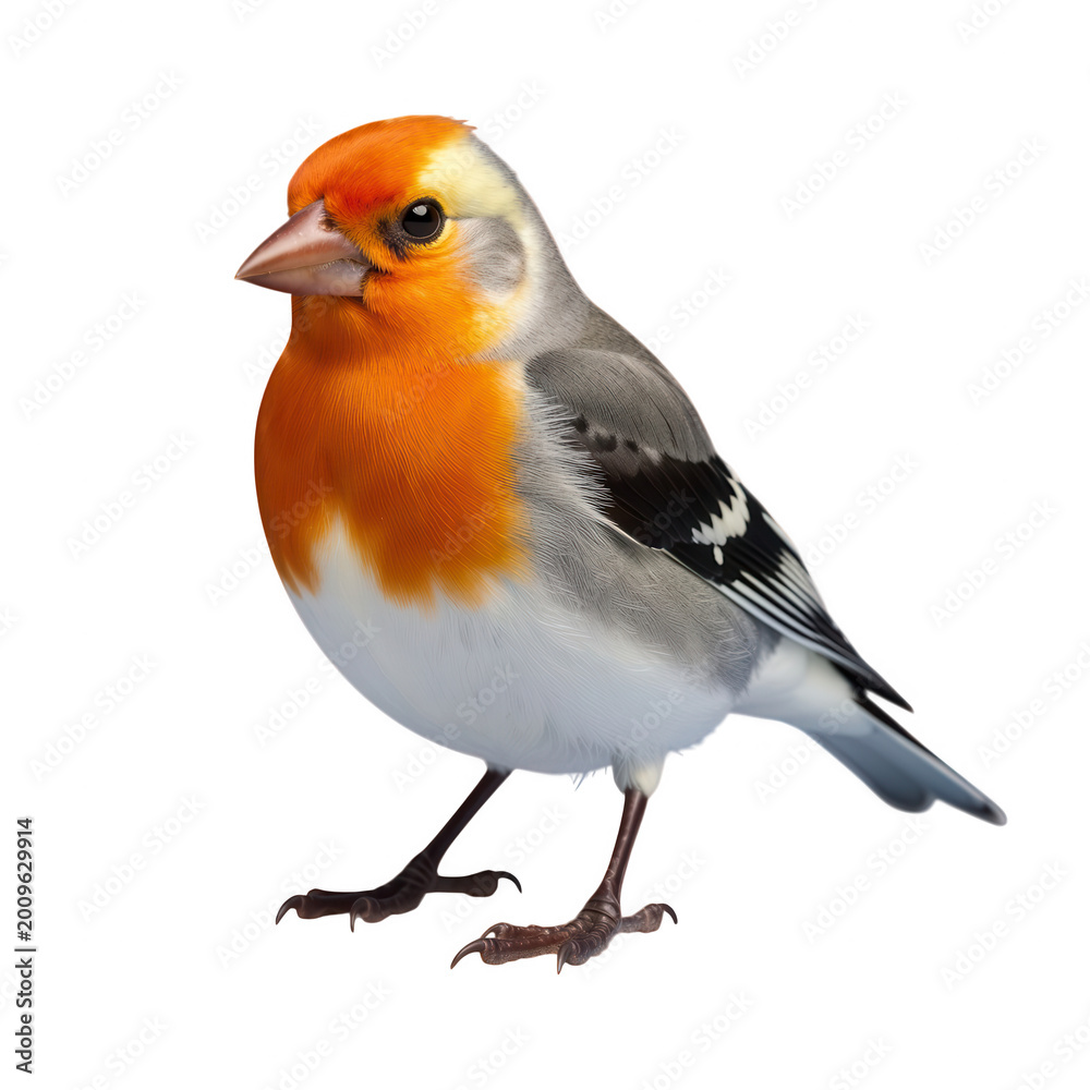 Fototapeta premium Orange and Black Bird Perched on Transparent Background