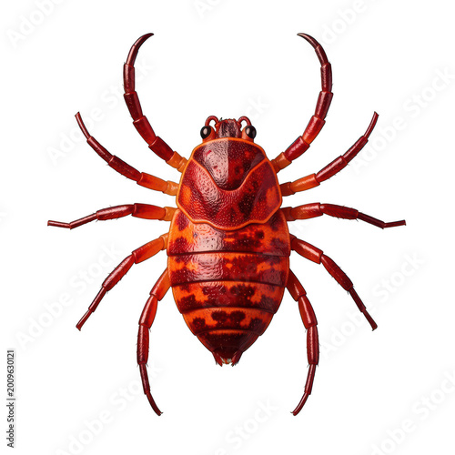 Reddish Spider Crab Detailed Macro Photograph Isolated on Transparent Background