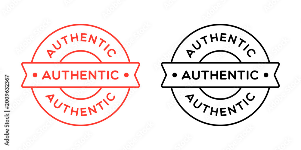 Obraz premium Vector Authentic Badge Label