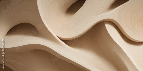 Bild auf Leinwand Abstract flowing waves of natural wood grain texture.