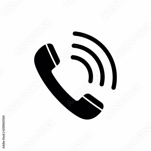 Vintage phone handset rings, a stark black silhouette on white, signaling urgent communication.