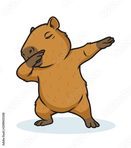 Quadro su tela capybara doing a dabbing pose