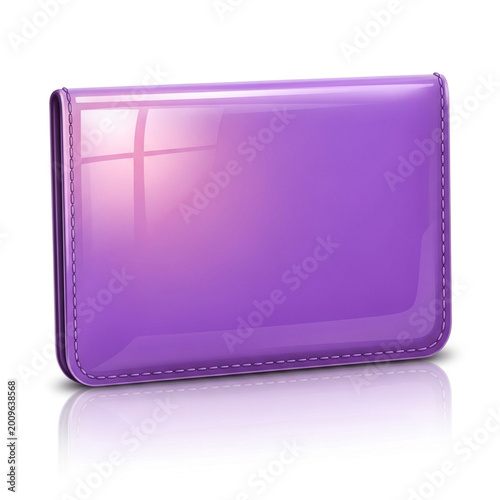 purple leather wallet on white background