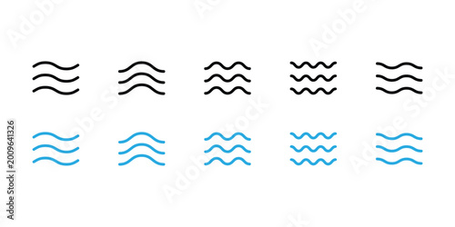 Wavy Line Icon Set Waveform Vector Pack Abstract Flow Sound Motion UI Clean Minimal Design System