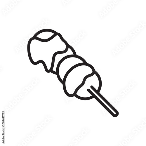 Foto Dango Japanese sweet dumpling skewer outline icon