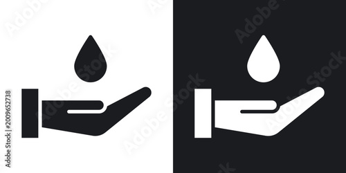 Fotografie Ablution icons in solid black and white collection