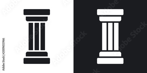Obraz na płótnie Antique Column icons in solid black and white collection
