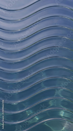 Blue Wave Pattern With Sparkling Light Reflections And Subtle Green Undertones Abstract Background